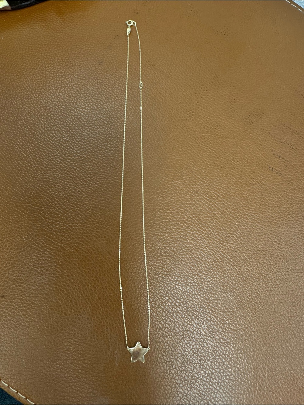 14k Yellow Gold Star Pendant Necklace - Women Jewelry - Picture 10 of 12